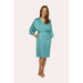 Satin robe that sits just above the knee in tiffany blue colour
