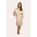 Champagne satin robe that sits just above the knee