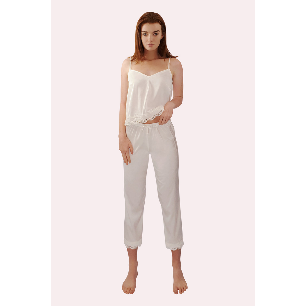 HARPER Lace Trimmed Satin Pyjamas
