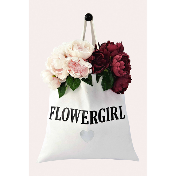 wedding day tote bag with title of participant in bridal party