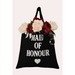 cotton tote bag with title of participant in bridal party