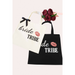 Cotton canvas totes in black and natural for members of the bridal party with inscription - bridal party