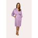 Lilac coloured satin robe that sits just above the knee